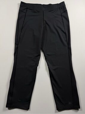 REI Running Hiking Pants Women L Black Ankle Zip Reflective Trail Gorpcore